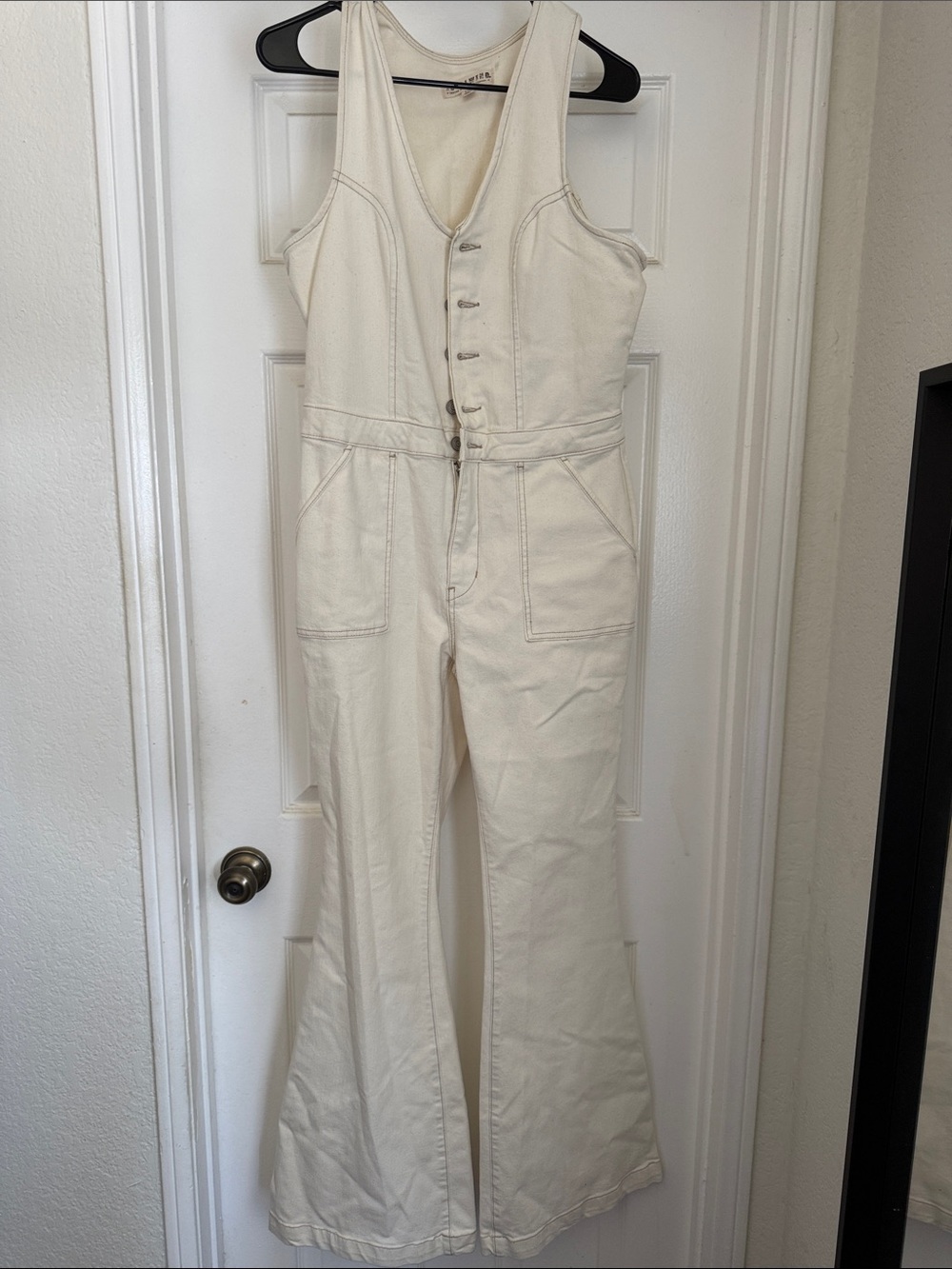 Idyllwind by Miranda Lambert Cream Button-Front Utility Jumpsuit